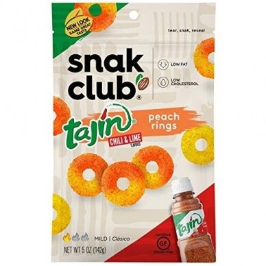 Guminukai CANDY SNAK CLUB Tajin Peach Rings (aštrūs) 142g